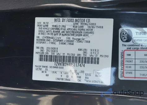 2008 Ford Mustang Gt Premium z USA, uszkodzony, nr VIN 1ZVHT82H485117474